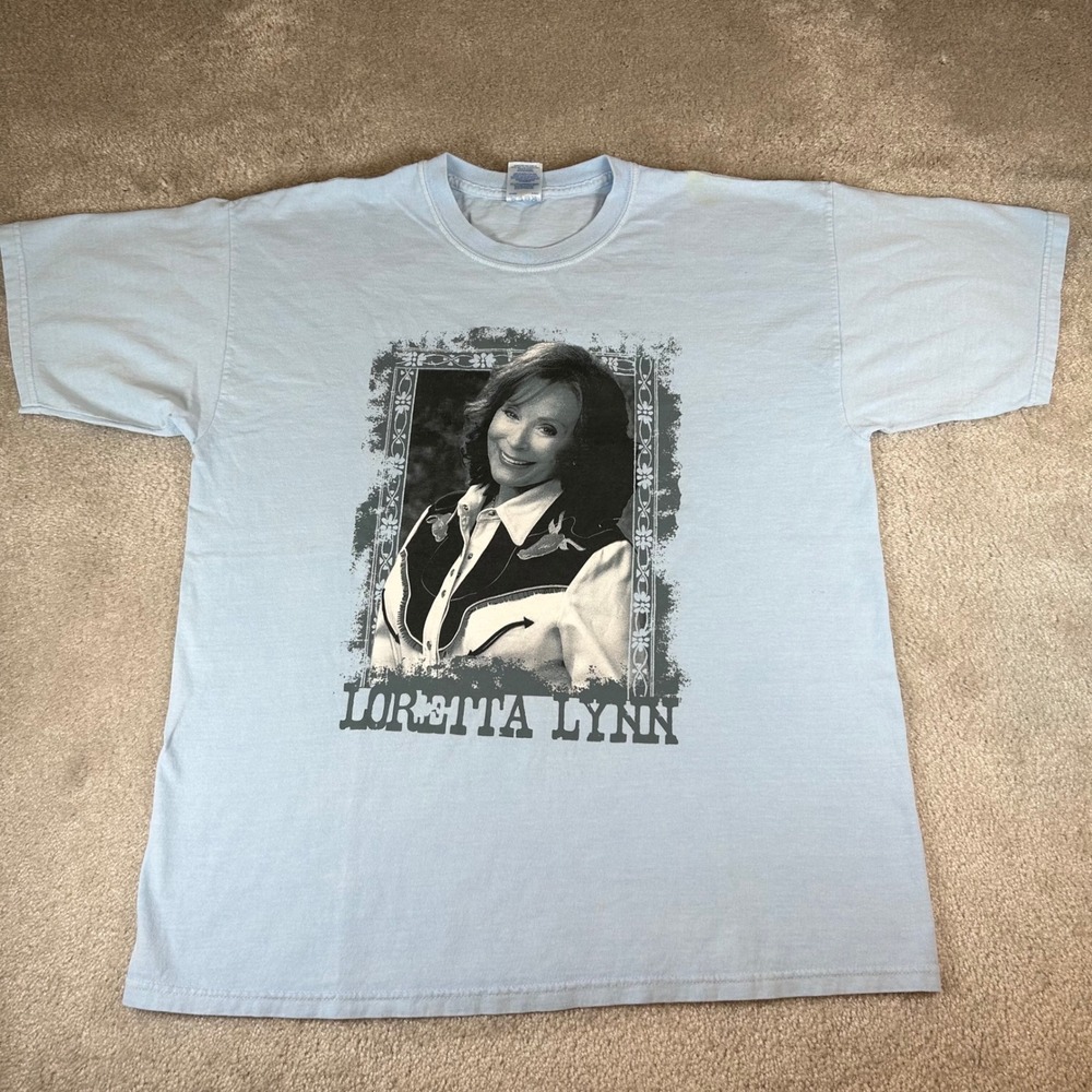 Vintage Y2K Gildan Loretta Lynn Tour Tee Graphic T-Shirt Men's XL Blue Cotton